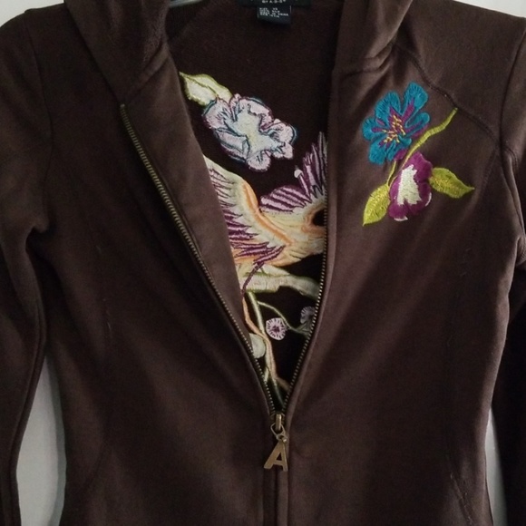 ALLEN BY A-B-S  Allen Schwartz 100% Silk hooded jacket. EUC XS - Picture 3 of 8